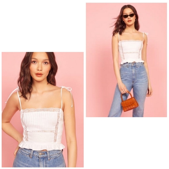 Reformation Tops - NWT Reformation Mason linen top size 12